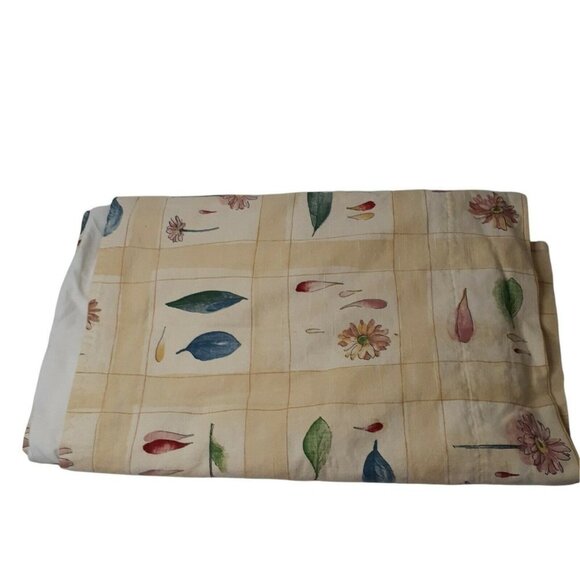 Window Top Treatment Yellow Watercolor Flowers Berries Spring Small Tablecloth - Picture 2 of 10